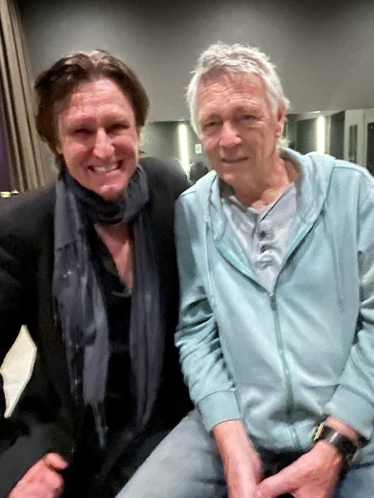 Golden Earring vass playerRinus Gerritsen backstage with John Waite September 21 2022 show